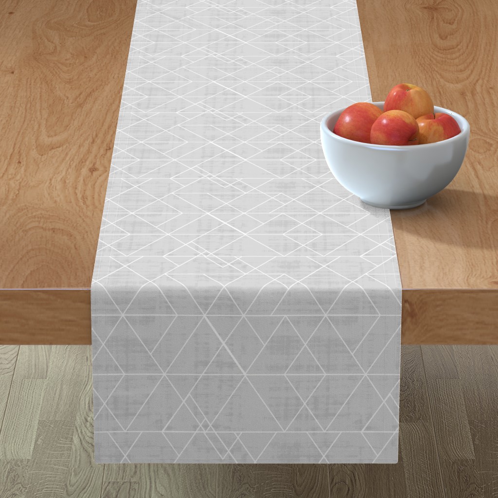 Mod Triangles Table Runner, 72x16, Gray