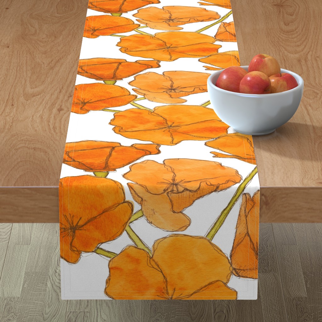 Poppy - Orange Table Runner, 72x16, Orange