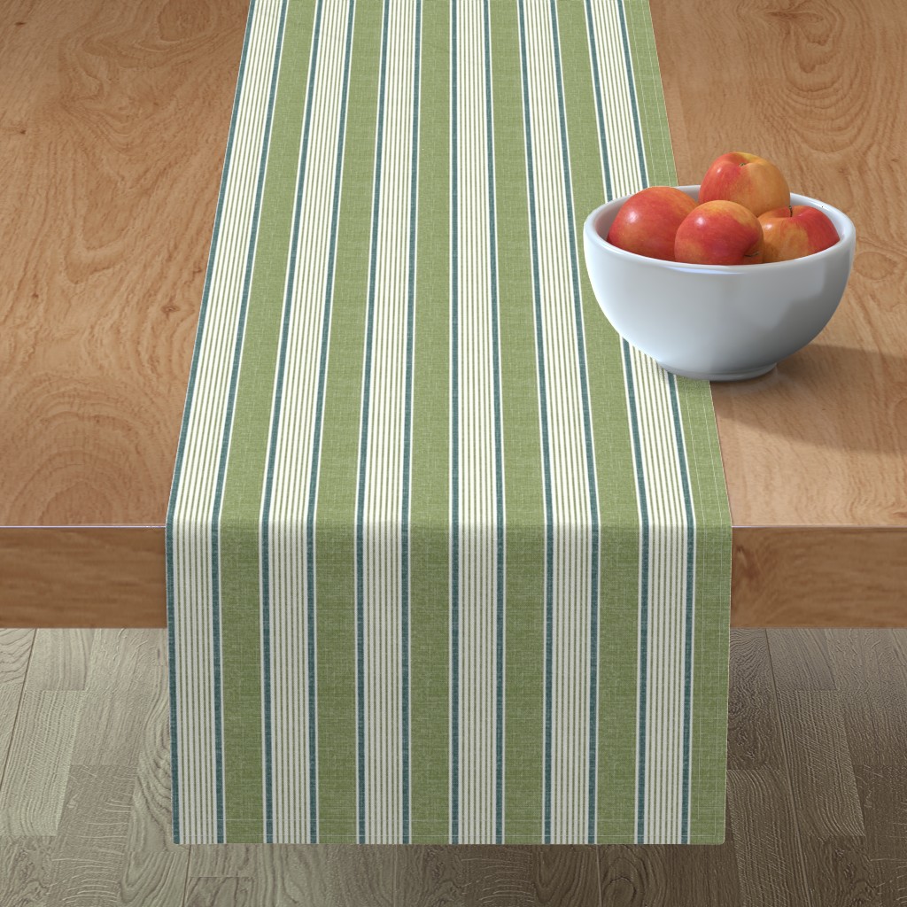 Greenery Stripe - Multi Table Runner, 72x16, Green