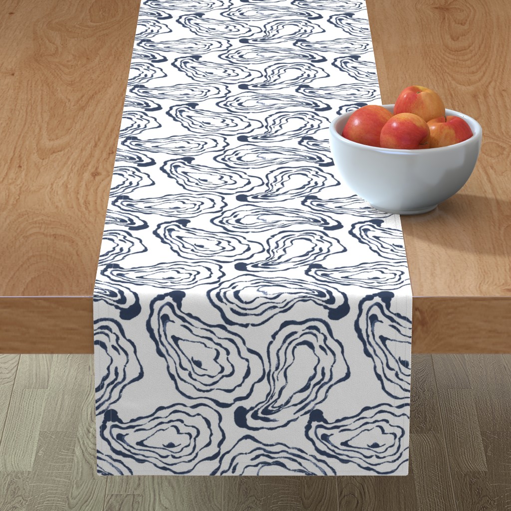 Oysters Paisley Navy Table Runner Shutterfly
