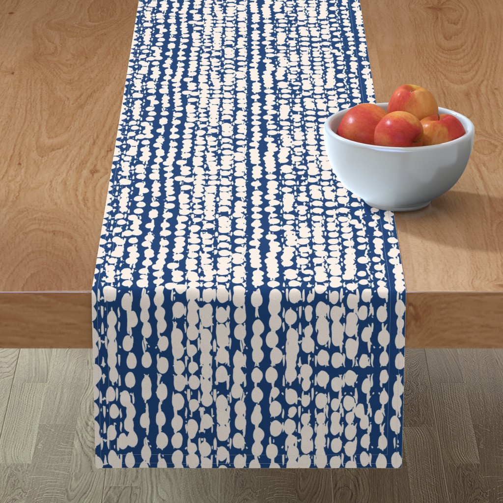 Shibori Vertical - Blue Table Runner, 72x16, Blue