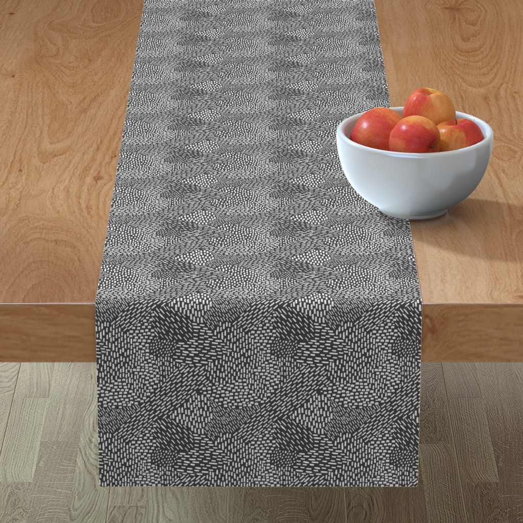Abstract Brushstrokes Table Runner, 72x16, Black