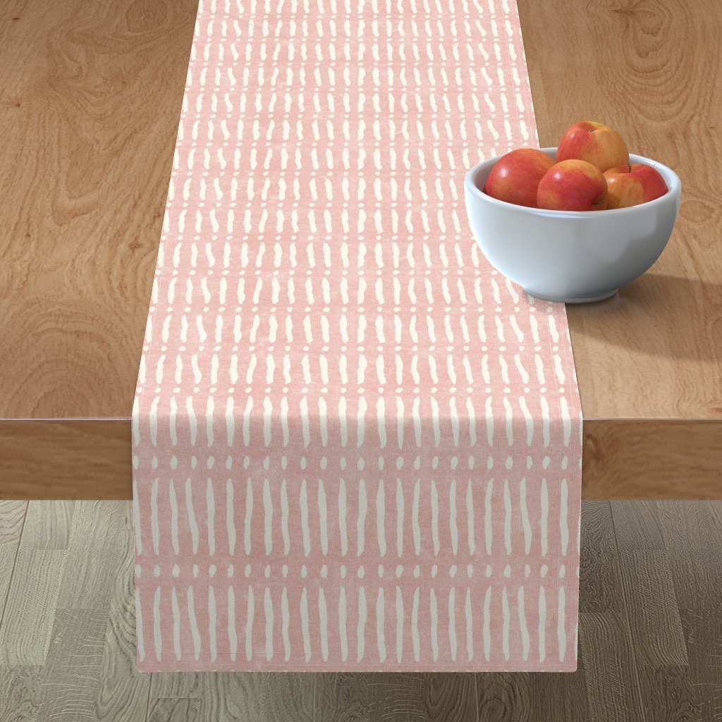 Vertical Dash Stripe Table Runner, 72x16, Pink