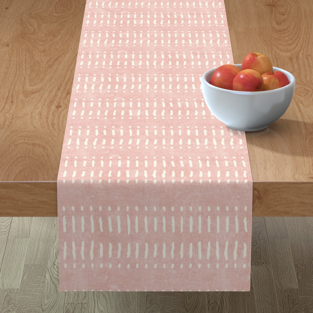 Dash Dot Stripes Table Runner, 72x16, Pink