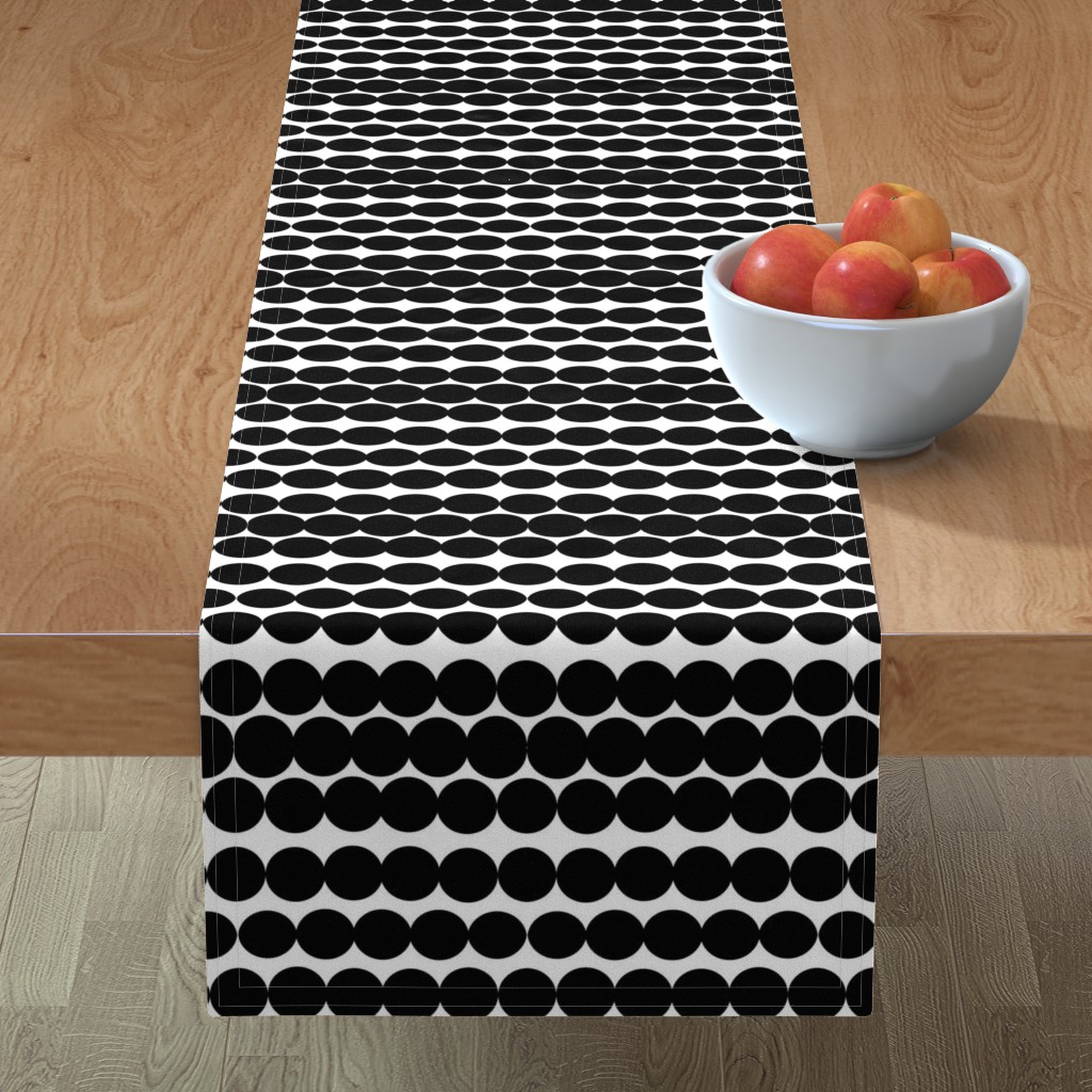 Scandinavian Dots - Black & White Table Runner, 90x16, Black