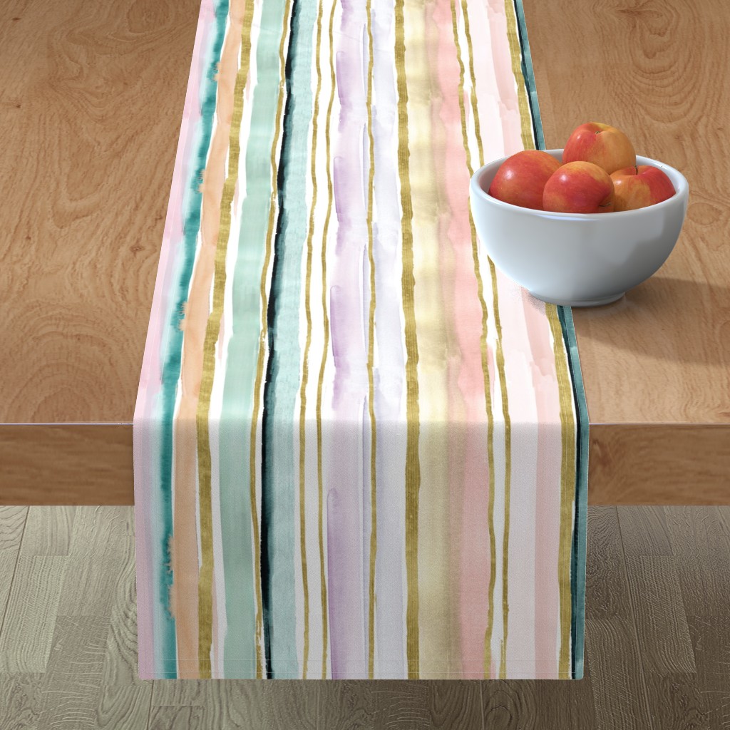 Daydream Stripe - Multi Table Runner, 90x16, Multicolor