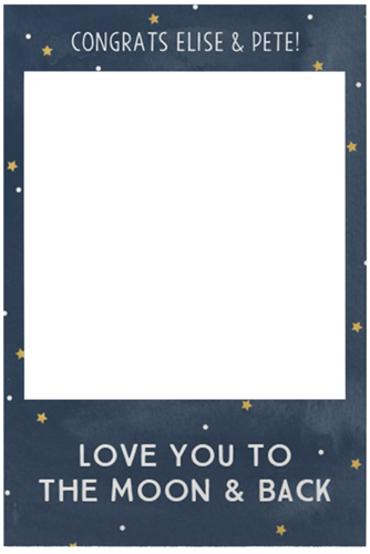 Love You to the Moon and Sky Selfie Frame, Blue