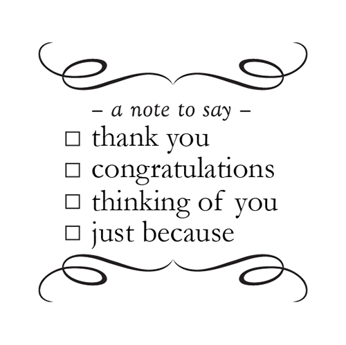 Note To Say Self-Inking Rubber Stamps, Black, Black