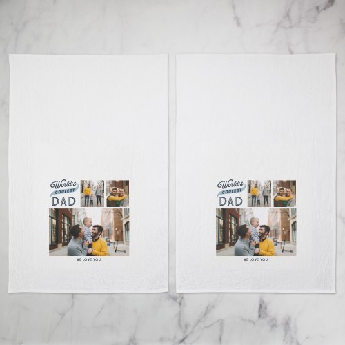 World's Coolest Tea Towel, Set of 2, Blue, celeste