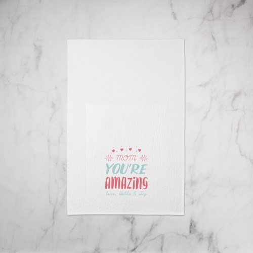 Best Mom Set Tea Towel, Set of 1, White, white