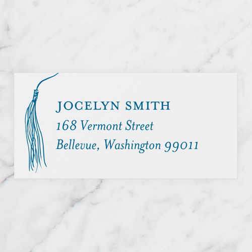 Drawn Tassel Address Label, Beige, Address Label, Matte