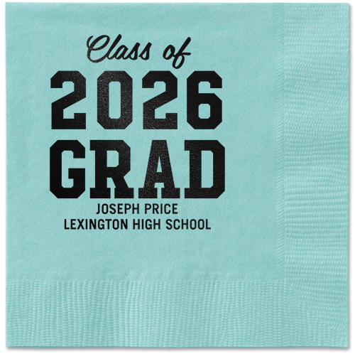 Collegiate Celebration Napkin, Black, Aqua, black