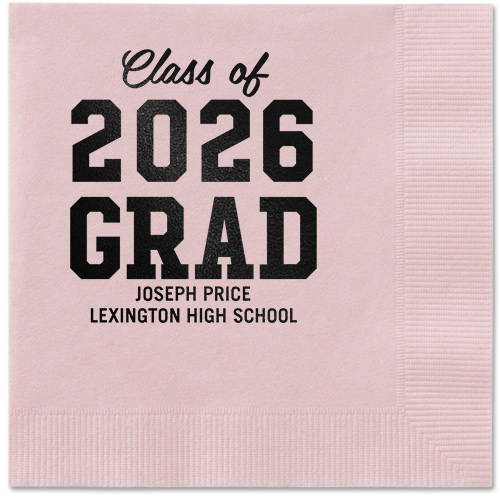 Collegiate Celebration Napkin, Black, Blush, black