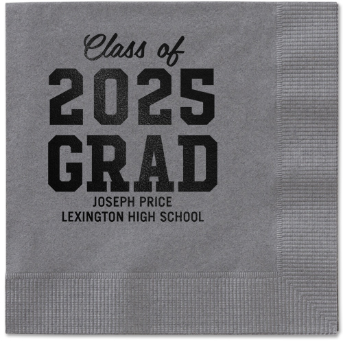Collegiate Celebration Napkin, Black, Pewter