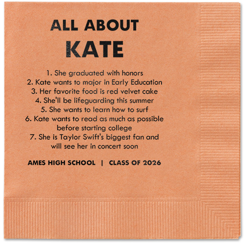 All About Napkin, Black, Coral, black