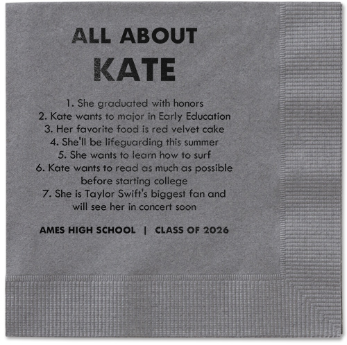 All About Napkin, Black, Pewter, black