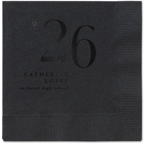 Slanted Style Napkin, Black, Black, black