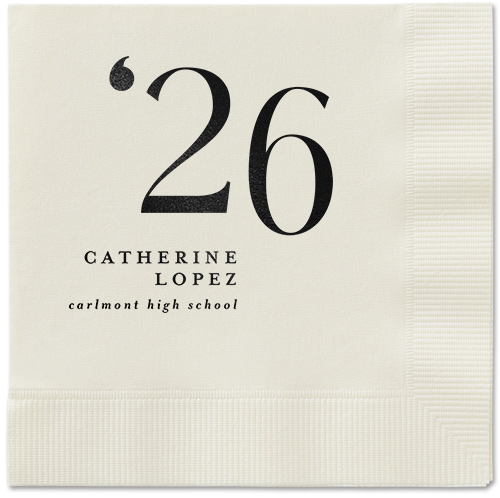 Slanted Style Napkin, Black, Ecru, black