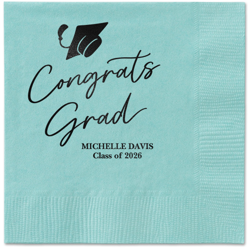 Party Cap Napkin, Black, Aqua, black