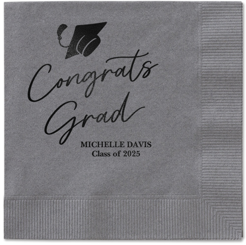 Party Cap Napkin, Black, Pewter
