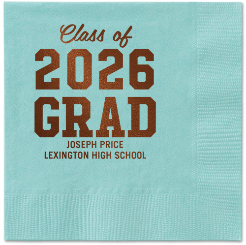 Collegiate Celebration Napkin, Brown, Aqua, mocha