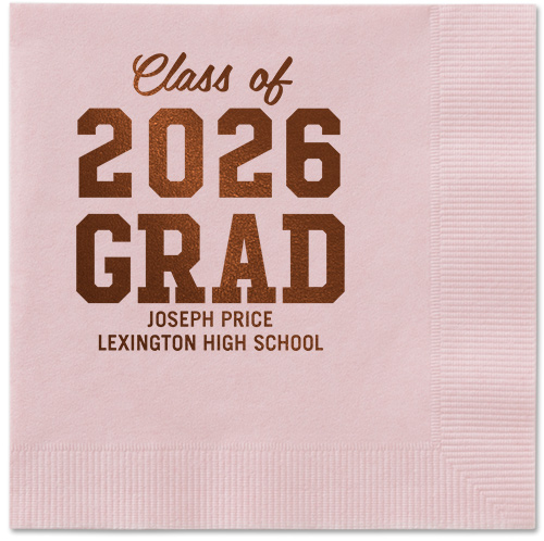Collegiate Celebration Napkin, Brown, Blush, mocha