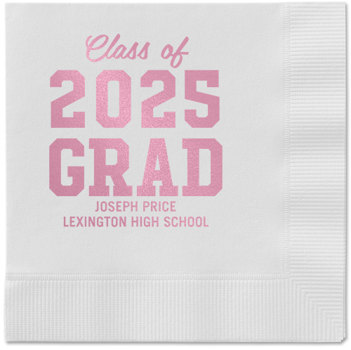 Collegiate Celebration Napkin, Pink, White