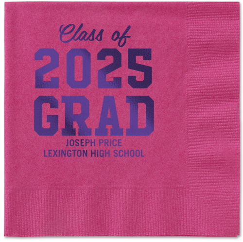Collegiate Celebration Napkin, Purple, Magenta