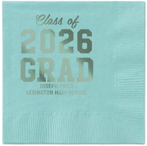 Collegiate Celebration Napkin, Green, Aqua, sage