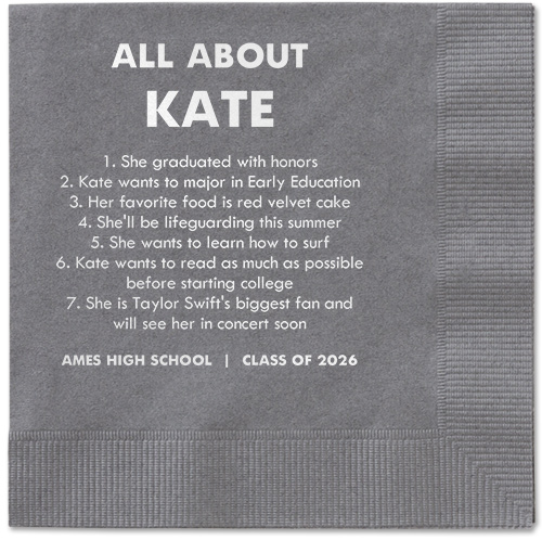 All About Napkin, White, Pewter, white