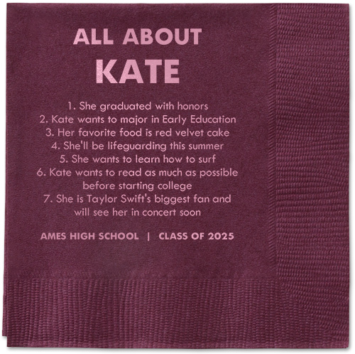 All About Napkin, Pink, Berry