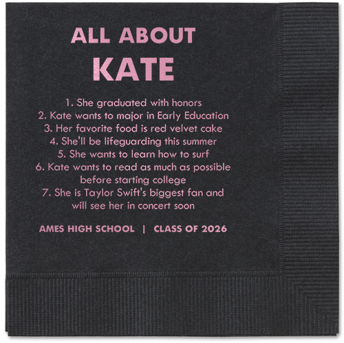 All About Napkin, Pink, Black, blush