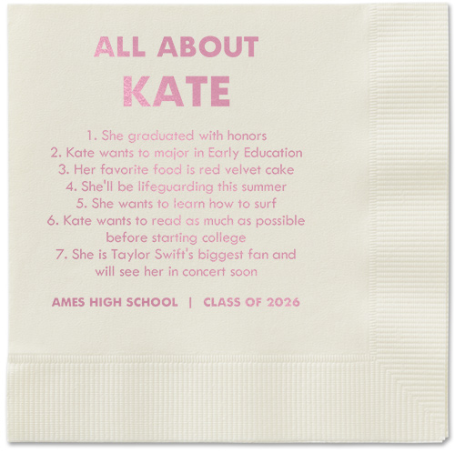 All About Napkin, Pink, Ecru, blush