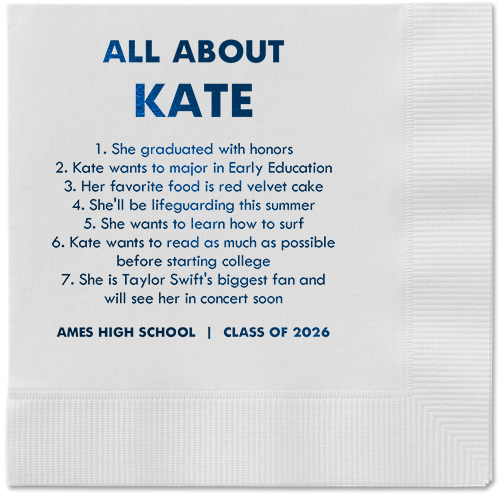 All About Napkin, Blue, White, midnight