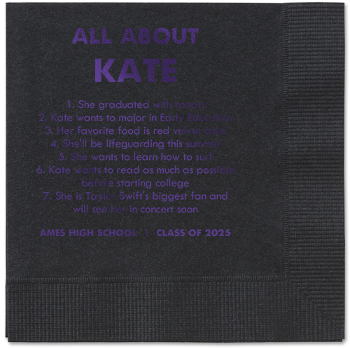All About Napkin, Purple, Black