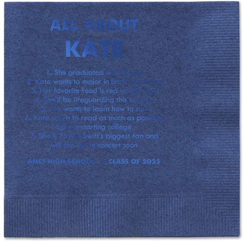 All About Napkin, Blue, Navy