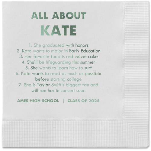 All About Napkin, Green, White