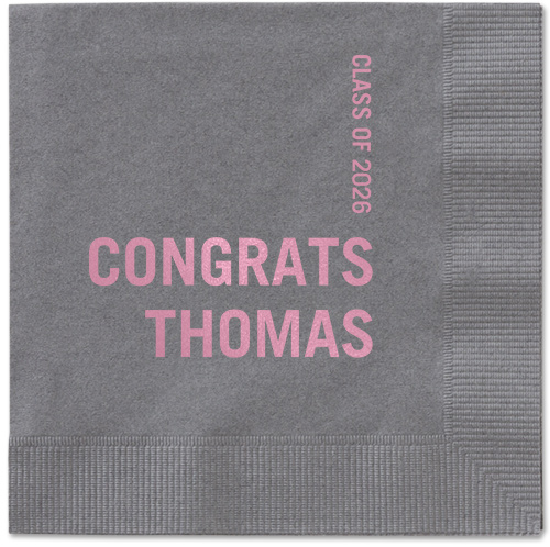 Bold Acclaim Napkin, Pink, Pewter, blush