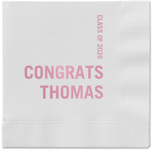 Bold Acclaim Napkin, Pink, White, blush