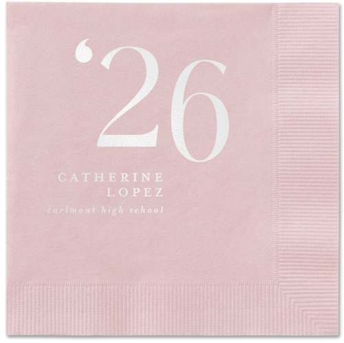 Slanted Style Napkin, White, Blush, white