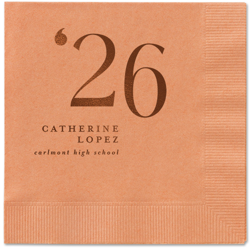 Slanted Style Napkin, Brown, Coral, mocha