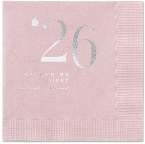 Slanted Style Napkin, Grey, Blush, silver