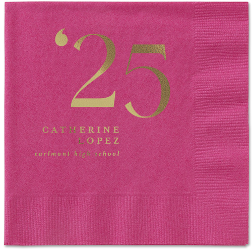Slanted Style Napkin, Yellow, Magenta