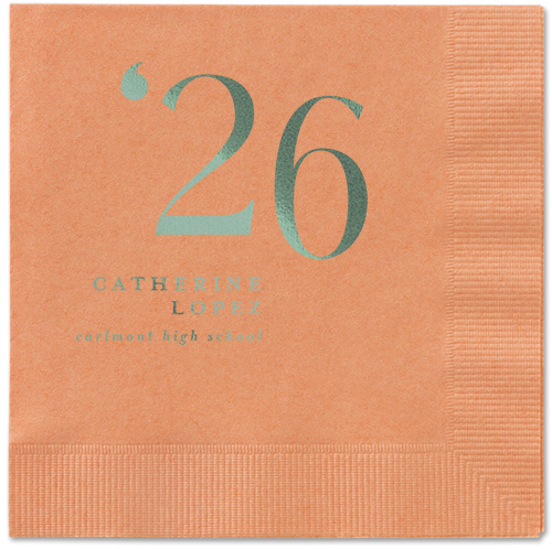 Slanted Style Napkin, Green, Coral, sage