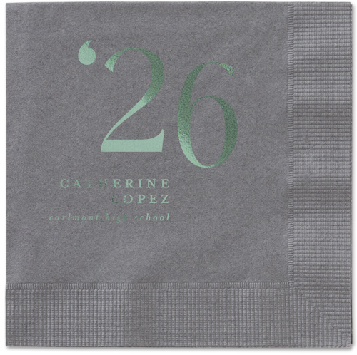 Slanted Style Napkin, Green, Pewter, sage