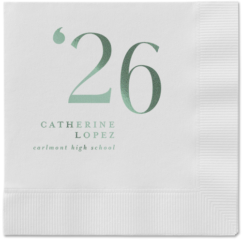 Slanted Style Napkin, Green, White, sage