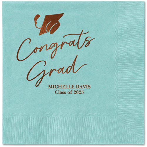 Party Cap Napkin, Brown, Aqua