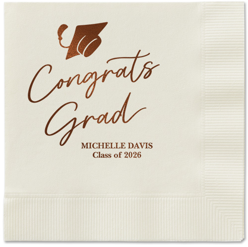 Party Cap Napkin, Brown, Ecru, mocha