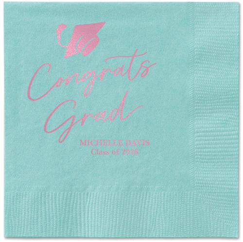 Party Cap Napkin, Pink, Aqua, blush