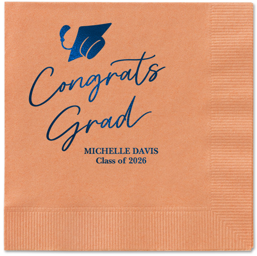 Party Cap Napkin, Blue, Coral, midnight